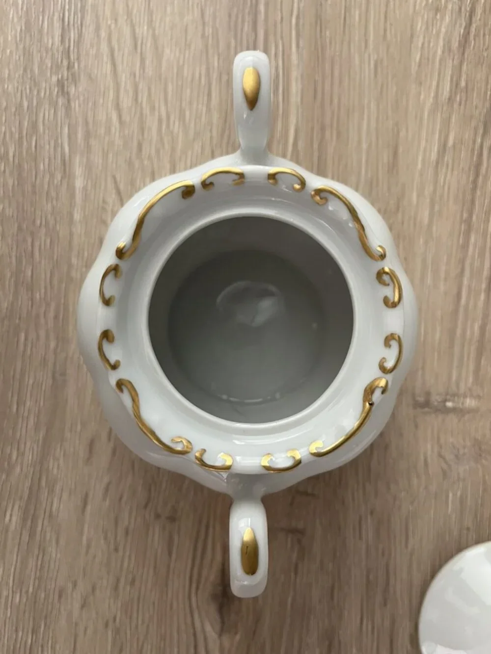 Vtg Bareuther Bavaria Germany Porcelain Sugar Bowl Gold Trim Lidded MCM Elegance